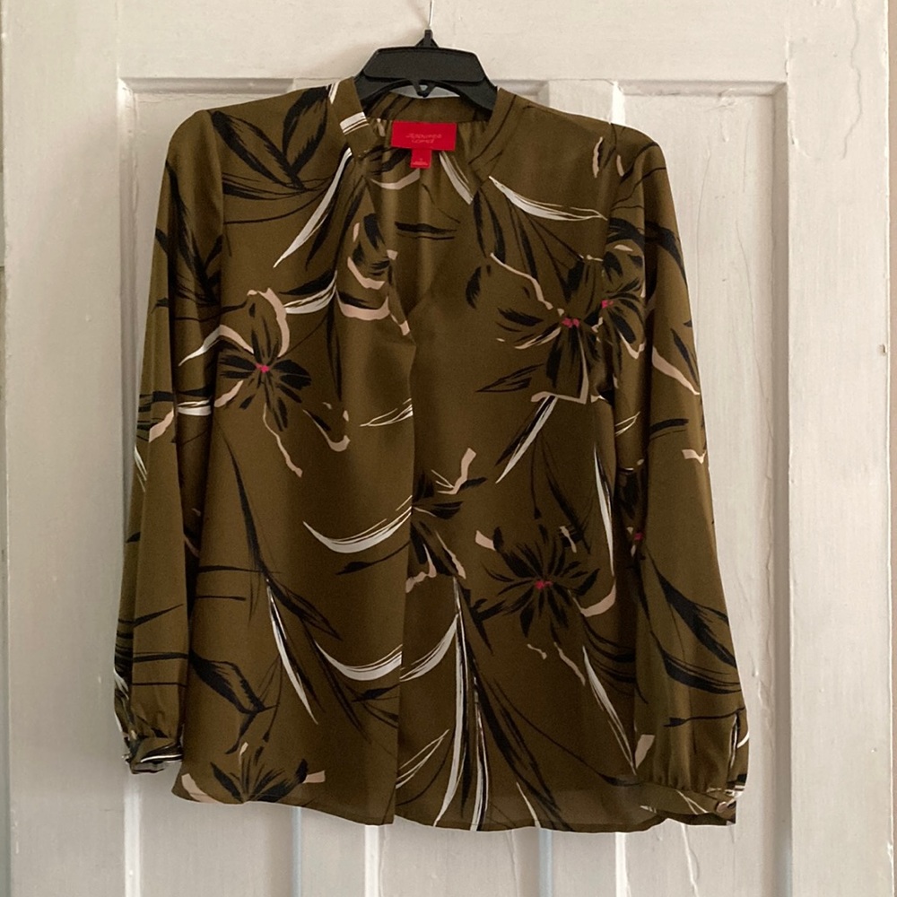 Olive Green Long Sleeve Top - Small
